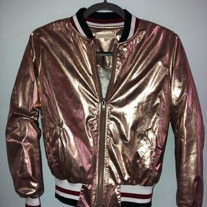 Gold bomber jacket